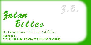 zalan billes business card